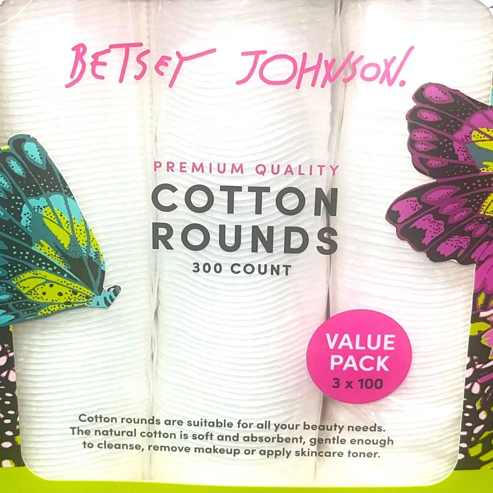 ⚡️NEW⚡️Betsey Johnson Premium Quality 300 Count Cotton Rounds